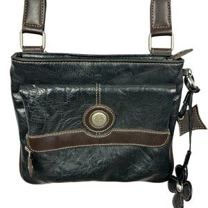Mouflon Canada Leather Crossbody Bag Black Brown